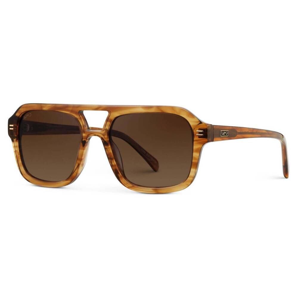 NEW WMP EYEWEAR women's sydney bold retro aviator sunglasses in crystal brown gr